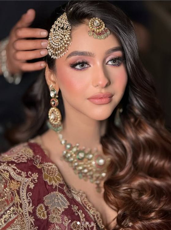Bridal makeup client